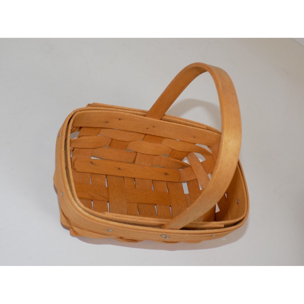 Parsley Booking Basket w/ Plaid Liner Protector & Card 2000 Longaberger Vintage - Picture 13 of 16